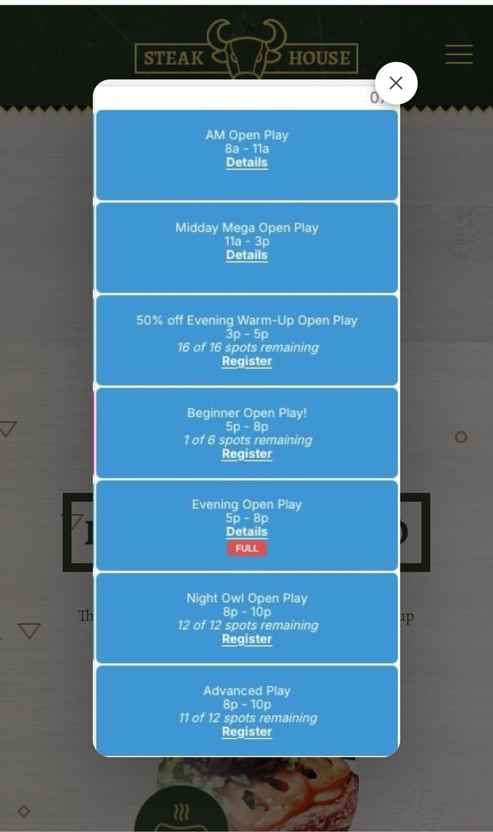 Daily schedule popup on a phone